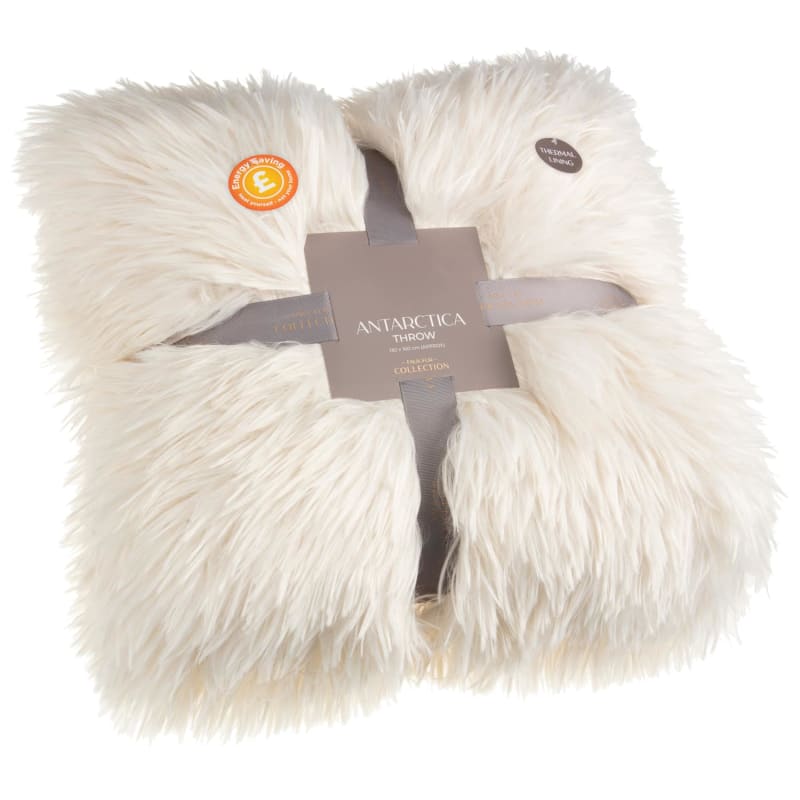 Antarctica Faux Fur Throw Cream Throws B&M