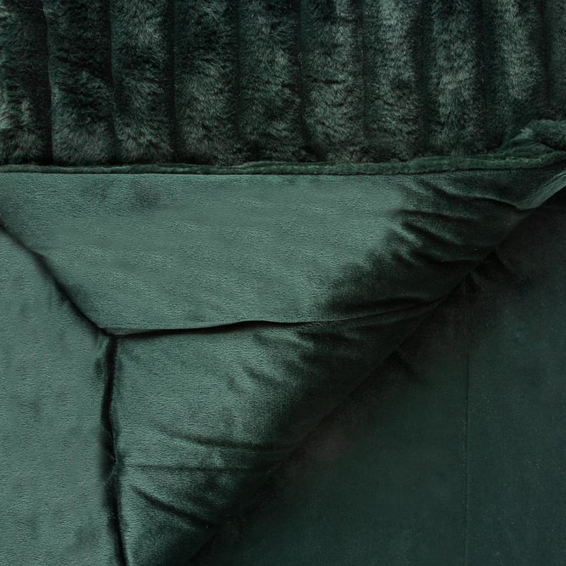 Alaska Faux Fur Throw Dark Green Home Furnishings, Throws B&M