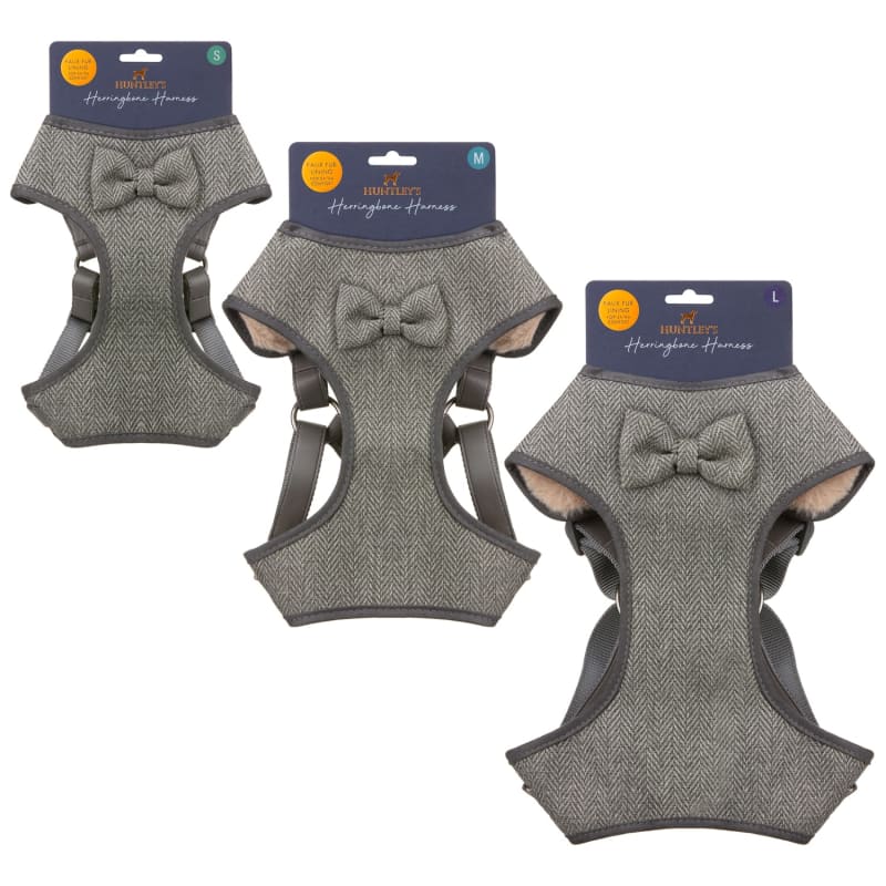 Huntley's Herringbone Harness Bow Large Dog Leads B&M Stores