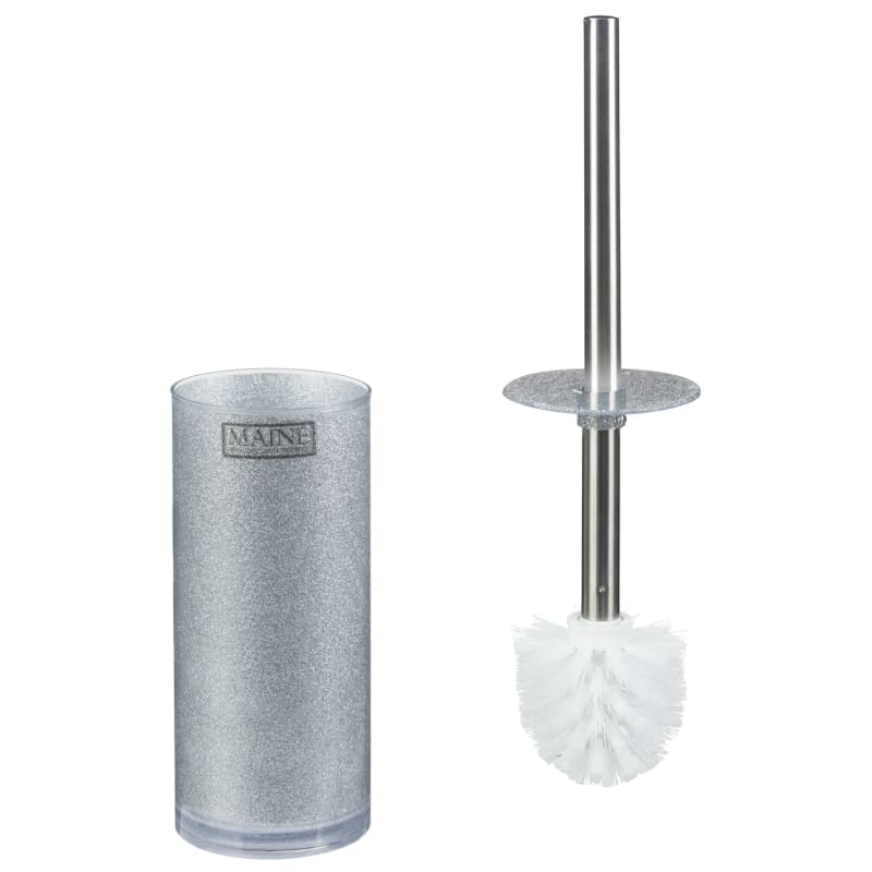 Maine New England Toilet Brush Holder Silver Glitter Toilet Brush