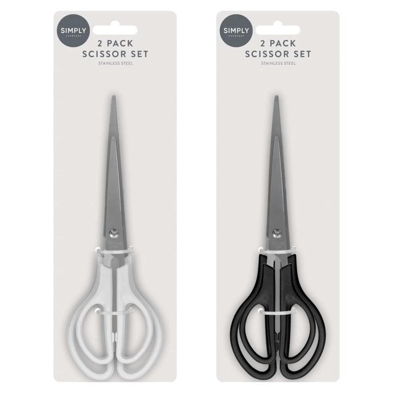 Simply Everyday Scissor Set 2pk Grey Kitchen Accessories B&M