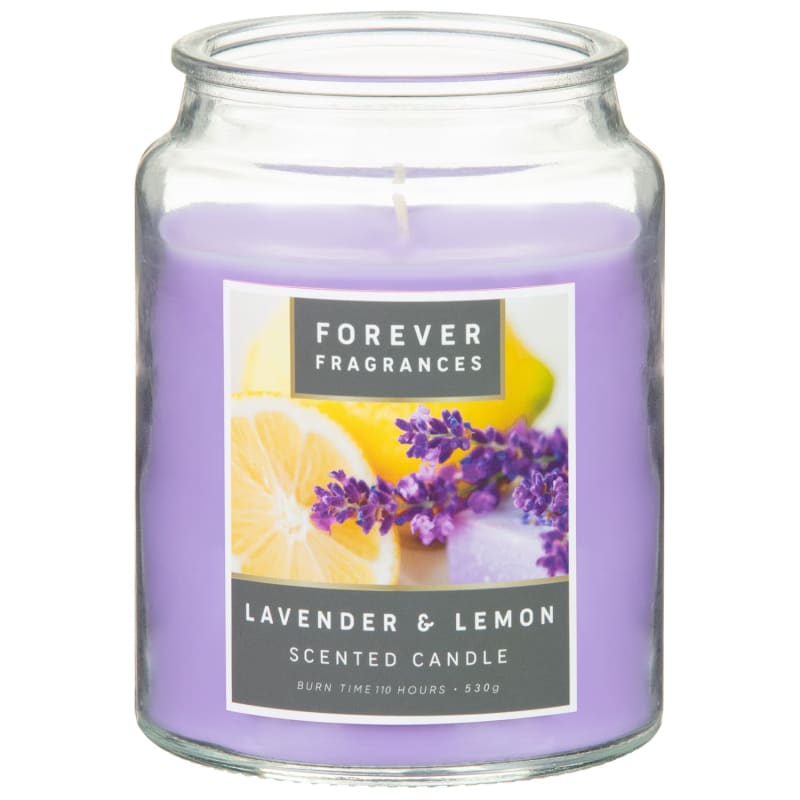 Lavender & Lemon Scented Candle Jar Large Candles B&M