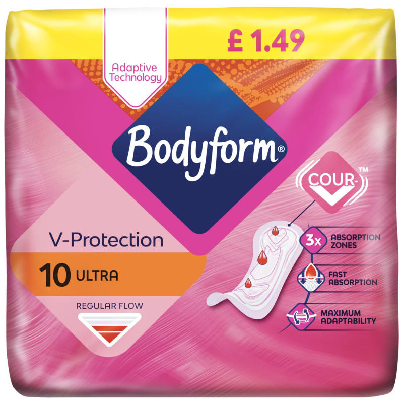 Bodyform Ultra Pads 10pk Feminine Care B&M Stores