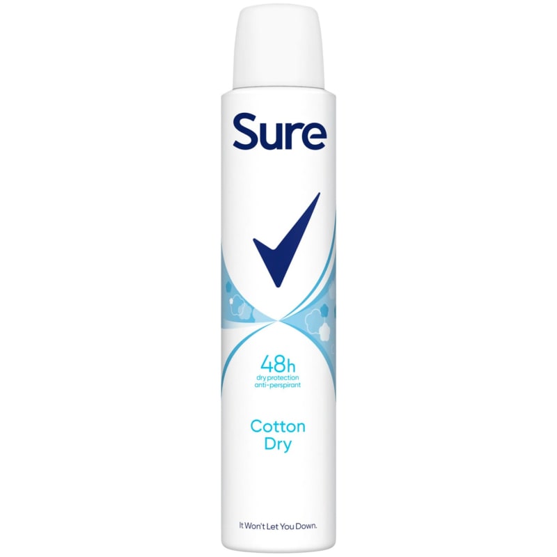 Sure 48H AntiPerspirant 200ml Cotton Dry Deodorant B&M