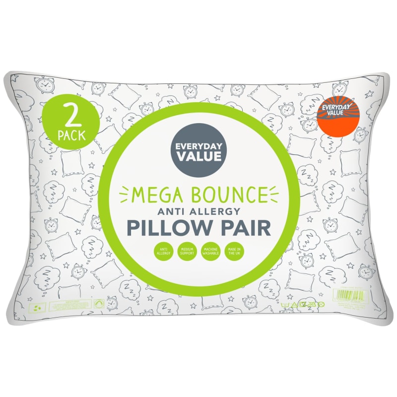 Everyday Value Mega Bounce Pillow Pair 2pk Pillows B&M Stores
