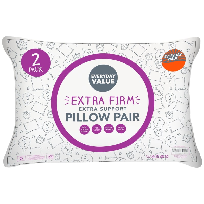 Everyday Value Extra Firm Pillow Pair 2pk Pillows B&M Stores