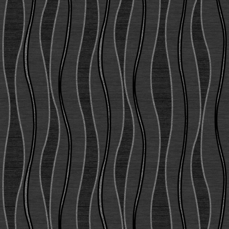 Debona Glitter Wave Wallpaper Black & Silver Wallpaper B&M