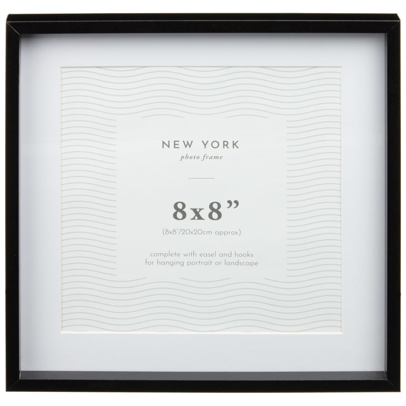 New York Photo Frame 8 x 8" Black Photo Frames B&M