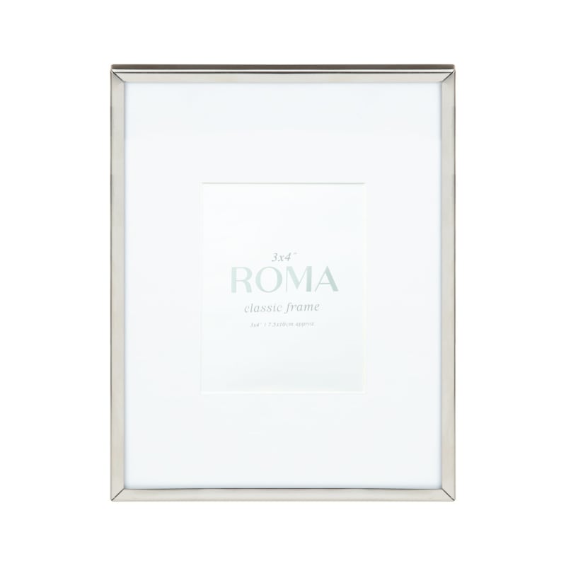 Roma Silver Edge Photo Frame 3 x 4" Photo Frames B&M