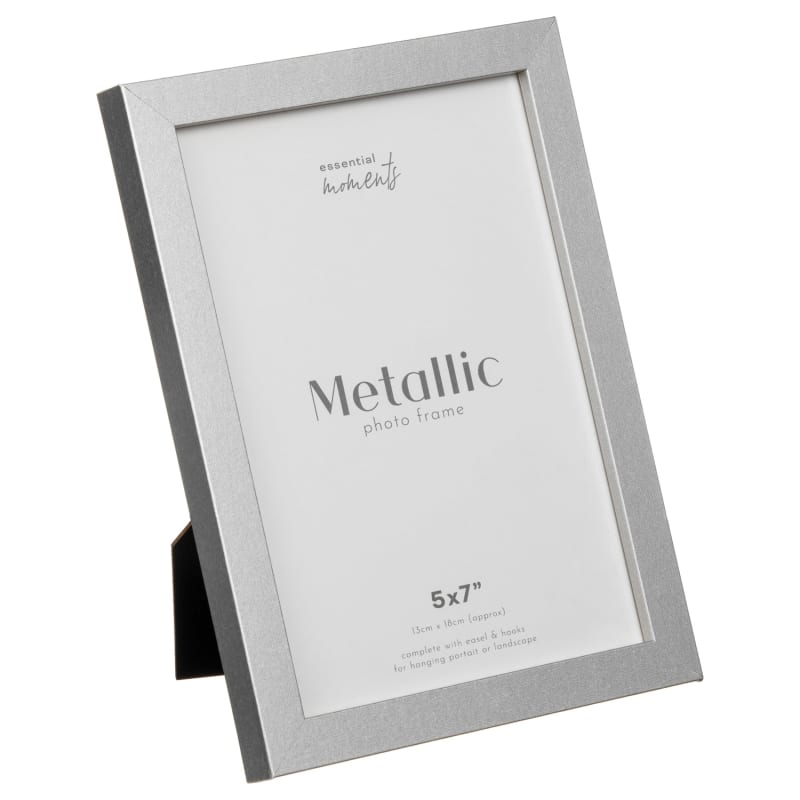 Metallic Photo Frame 3pk Silver Photo Frames B&M