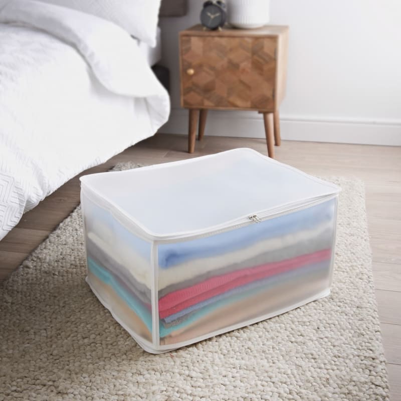 Large Underbed Zip Storage Box 53 x 30 x 30cm Storage Boxes B&M