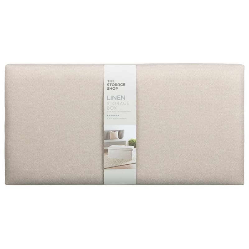Linen Storage Box & Coffee Table Cream Storage Furniture B&M