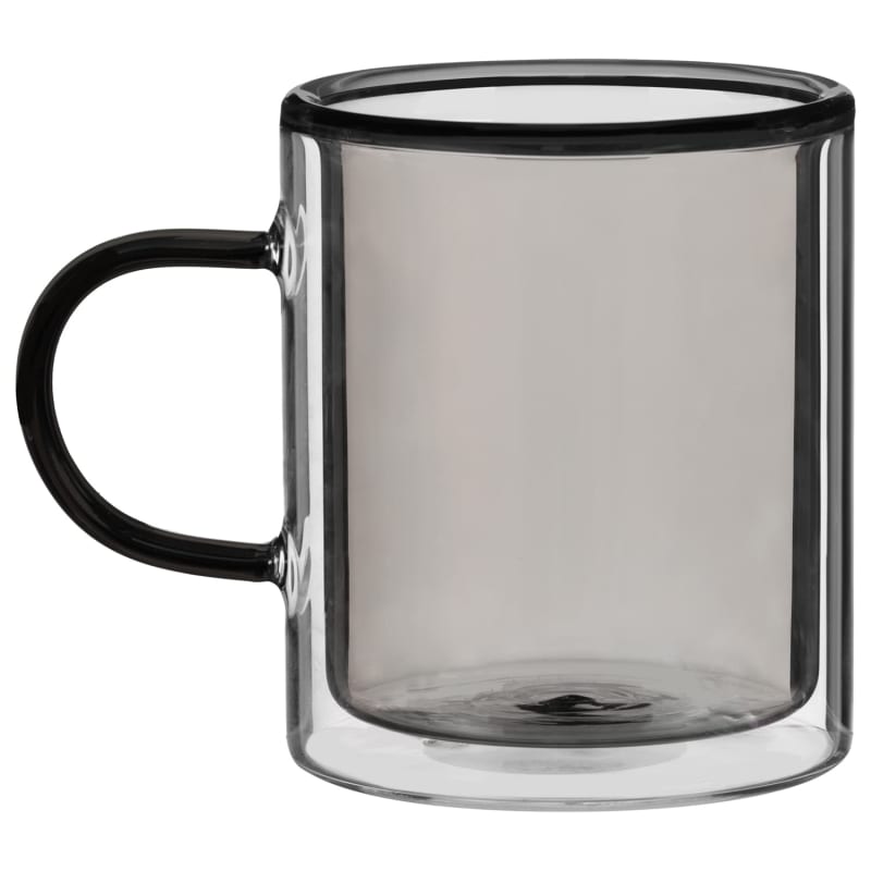 Double Wall Glass Mug Grey Cups B&M Stores