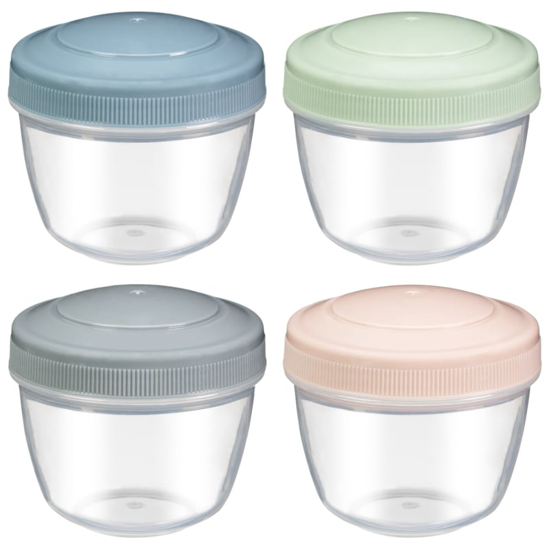 Simply Everyday Dip Pots with Lids 4pk Kitchen Storage B&M