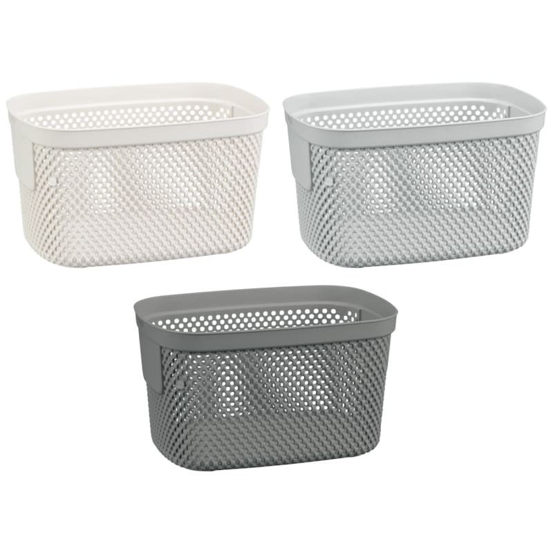 Storage Basket 3L Charcoal Bathroom Storage B&M
