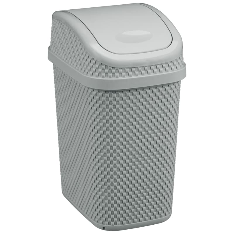 Simply Everyday Push Lid Bin 10L - Grey | Bathroom Bins | B&M