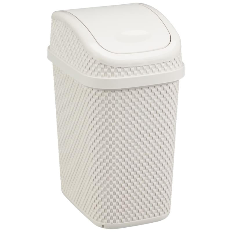Simply Everyday Push Lid Bin Natural Bathroom Bins B&M