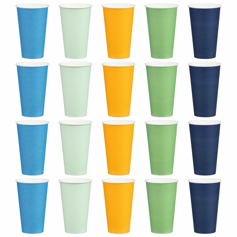 Coloured Paper Cups 20pk - Boys | Party Shop | B&M