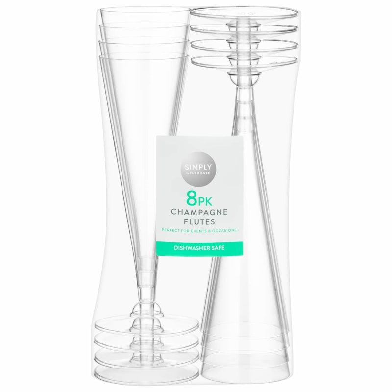 Champagne Flutes 8pk Party Shop B&M