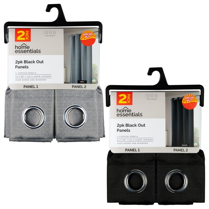 Blackout Panel Curtains 2pk Grey Curtains B&M Stores