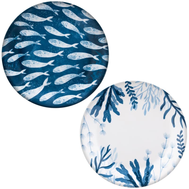 Ocean Print Picnic Plate Fish Picnicware B&M Stores