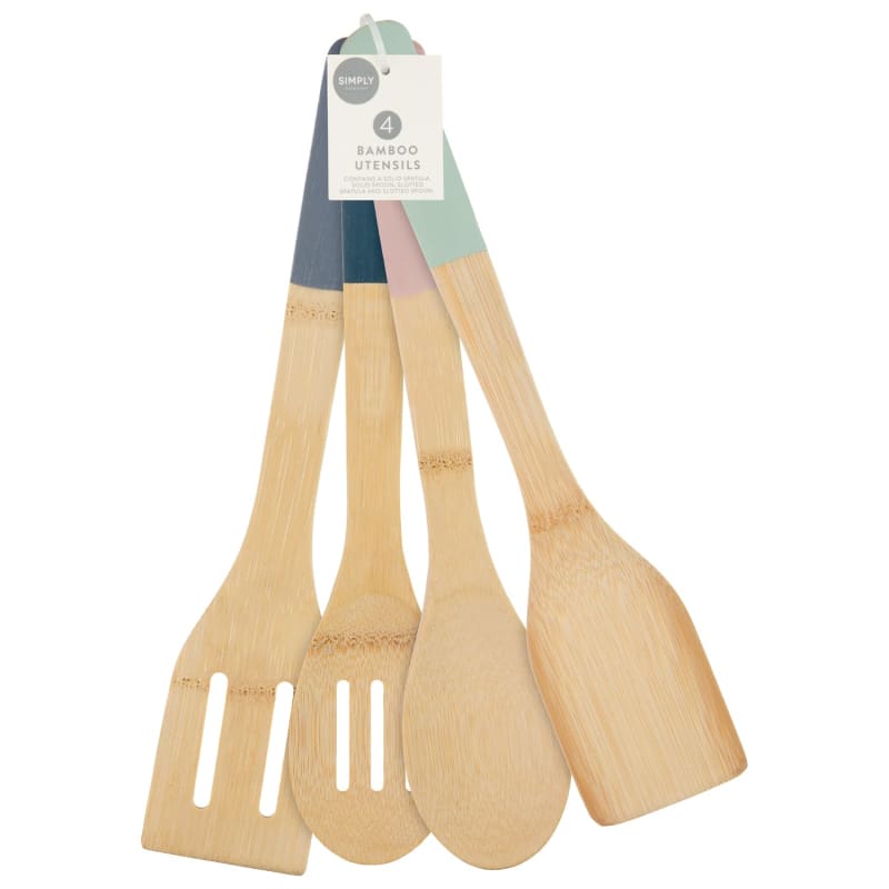 Bamboo Utensils 4pk Kitchen Utensils, Cookware B&M