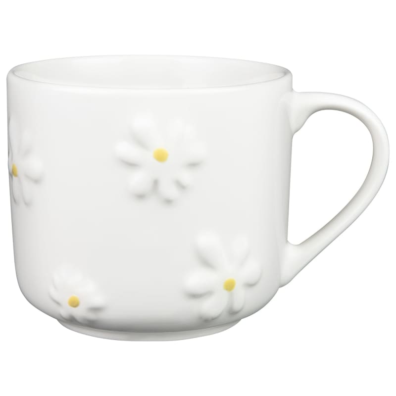 Natural Bloom Embossed Daisy Mug Mugs B&M