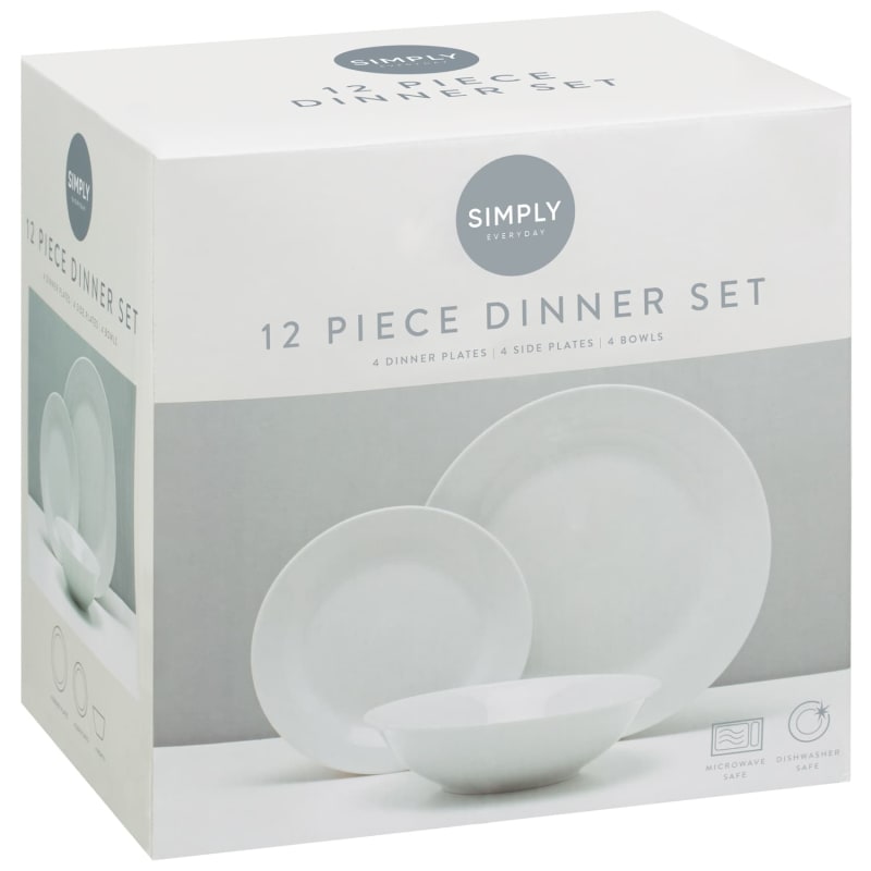 Simply Everyday Dinner Set 12pc Dinner Plates B&M Stores