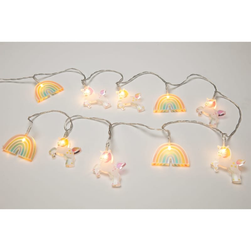 Simply Kids String Lights 10pk Rainbows & Unicorns Lighting B&M
