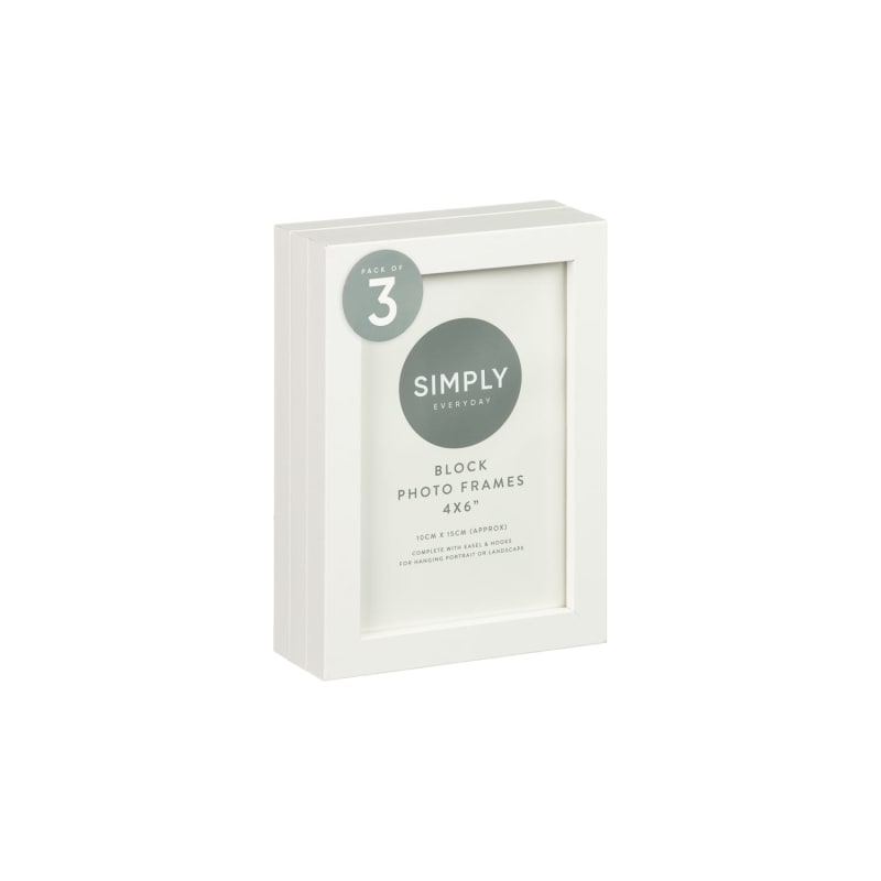 Simply Everyday Cream 4 x 6" Block Frames 3pk Photo Frames B&M