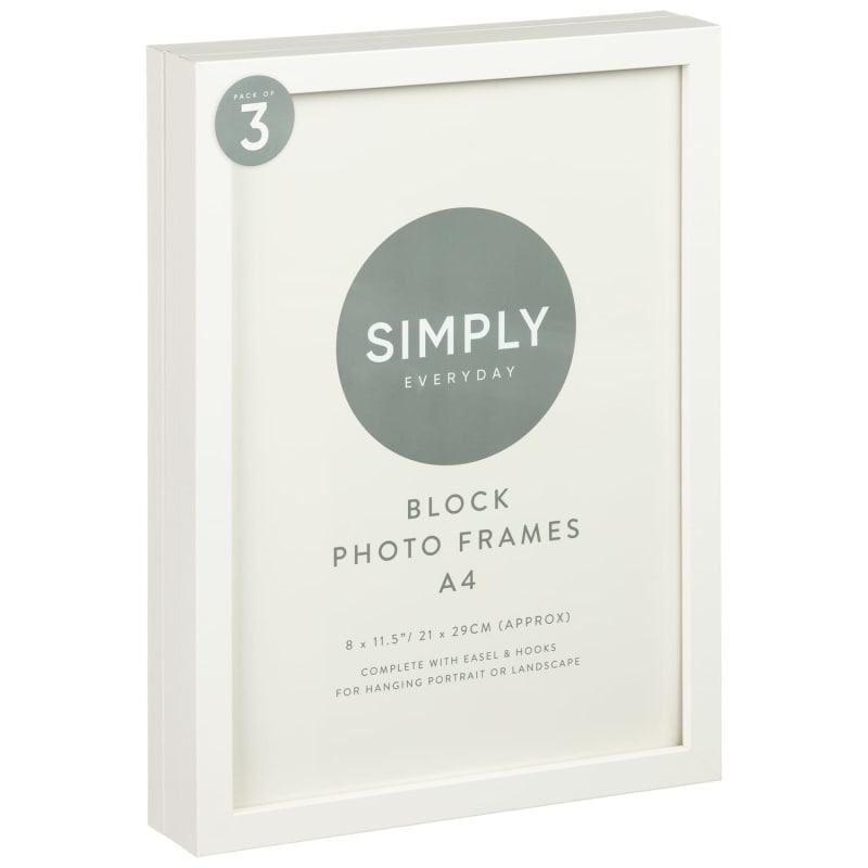 Simply Everyday Cream A4 Block Frames 3pk Photo Frames B&M