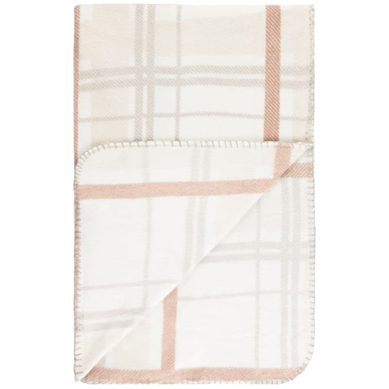 Printed Polar Check Fleece Throw Natural Throws B&M Stores
