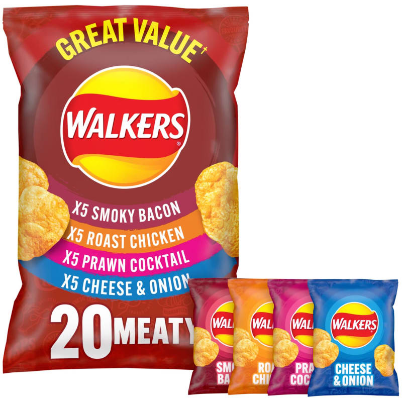 Walkers Meaty Variety Pack 20pk Crisps B&M Stores
