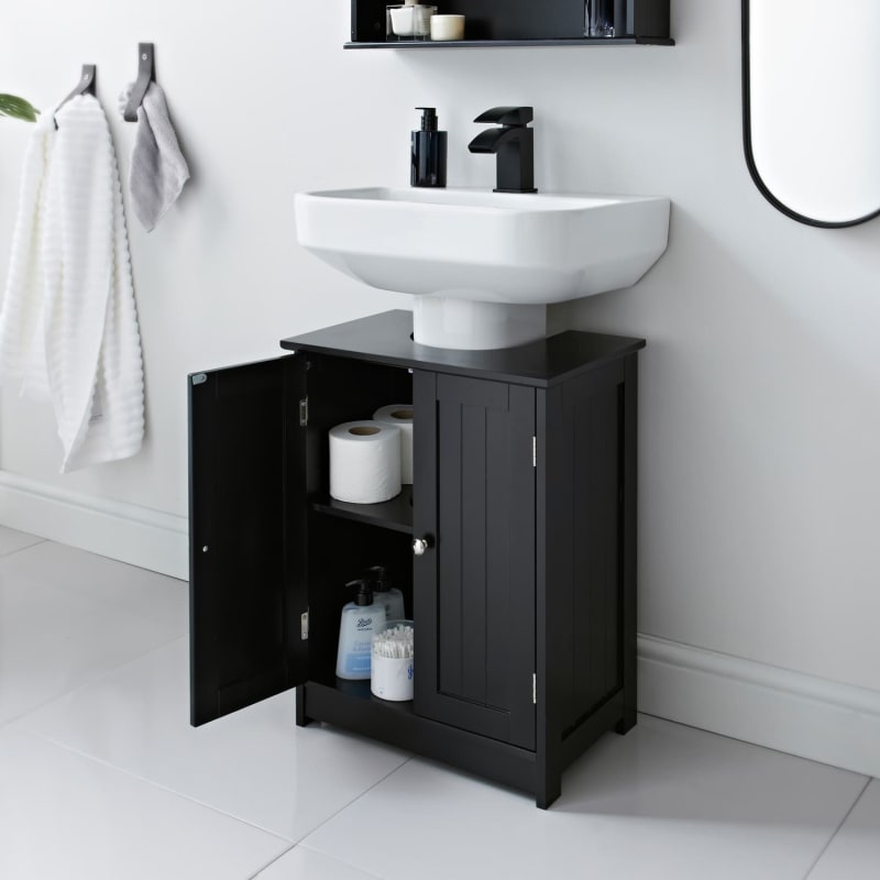 Maine 2 Door Undersink Black Bathroom Storage B&M Stores