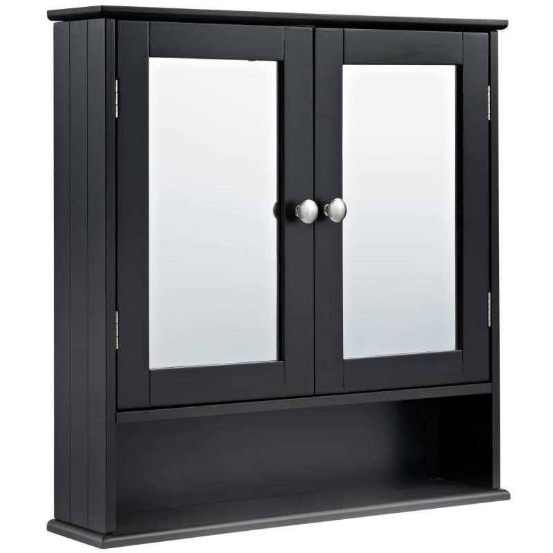 Maine 2 Door Wall Unit Black Bathroom Furniture B&M Stores