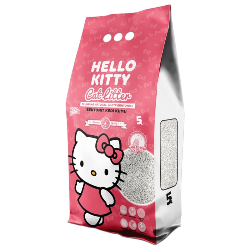 Hello Kitty Cat Litter 5L Baby Powder Scented Cat Litter B&M