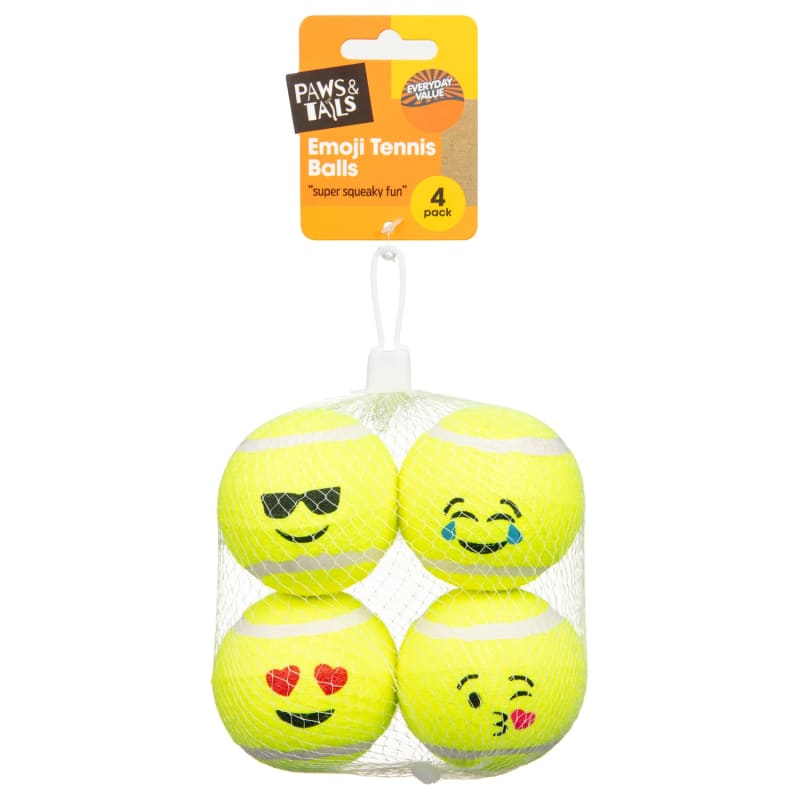 Emoji Tennis Balls 4pk Dog Toys B&M Stores
