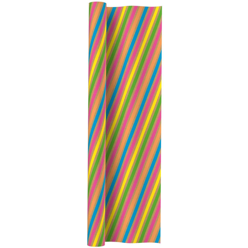 Kraft Patterned Wrapping Paper 5m - Stripes | Gift Wrap - B&M