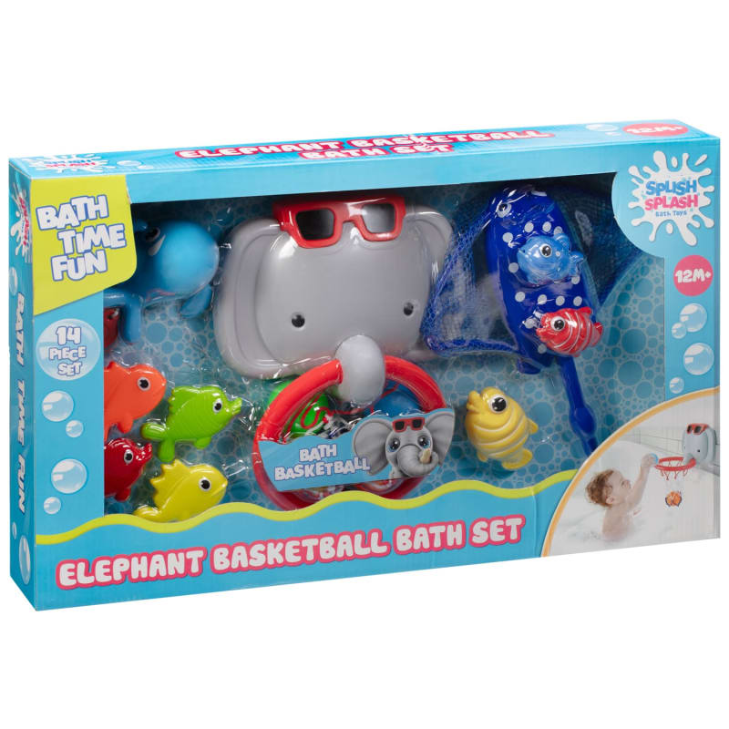 Splish Splash Elephant Basketball Bath Set Baby Bath Toys B&M