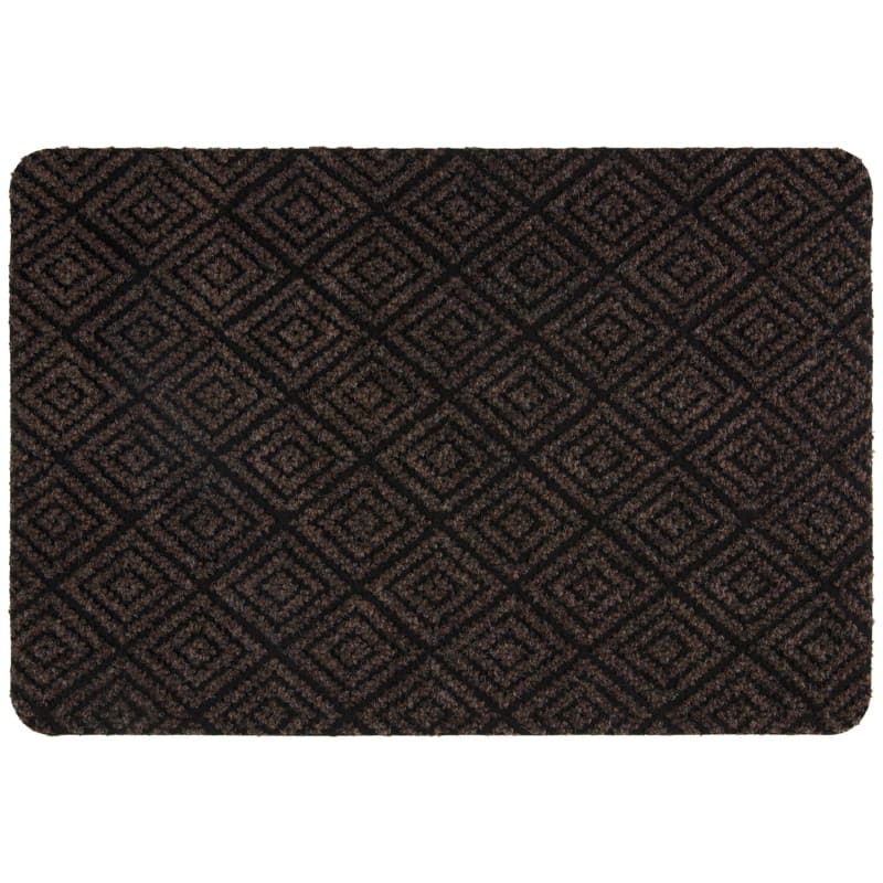 Diamond Effect Dirt Grabber Doormat Brown Doormats B&M