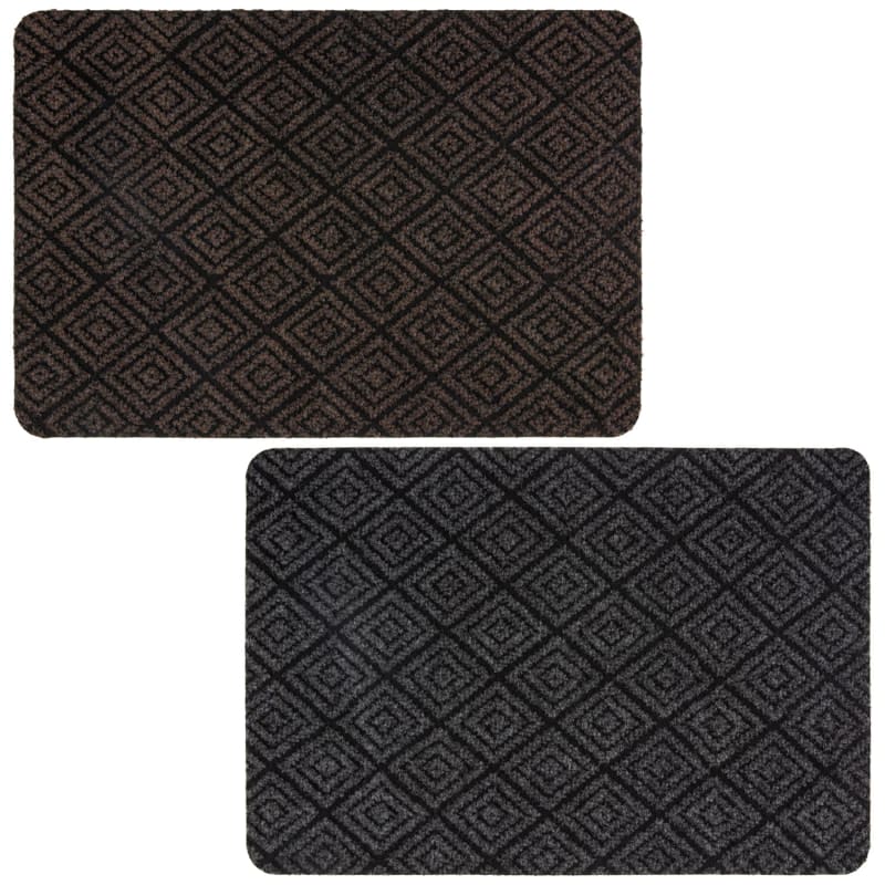 Diamond Effect Dirt Grabber Doormat Grey Doormats B&M