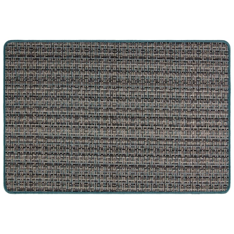Woven Effect Doormat Blue Doormats B&M