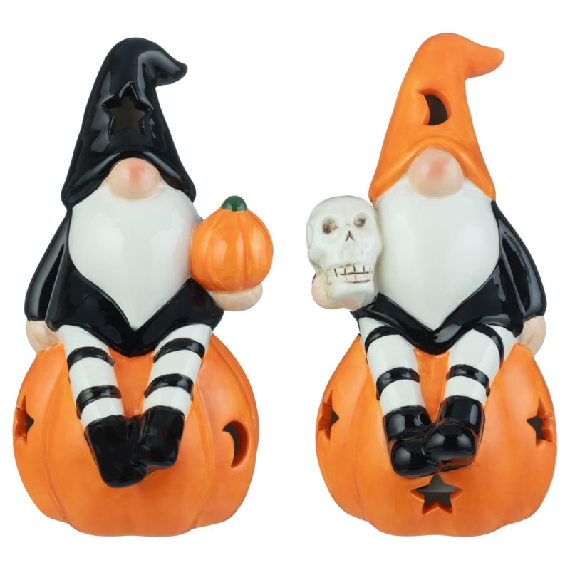 Light Up Gonk on Pumpkin Black Halloween Decorations B&M