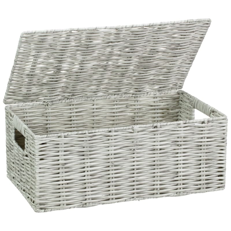 Large Woven Storage Box Light Grey Bathroom Storage B&M