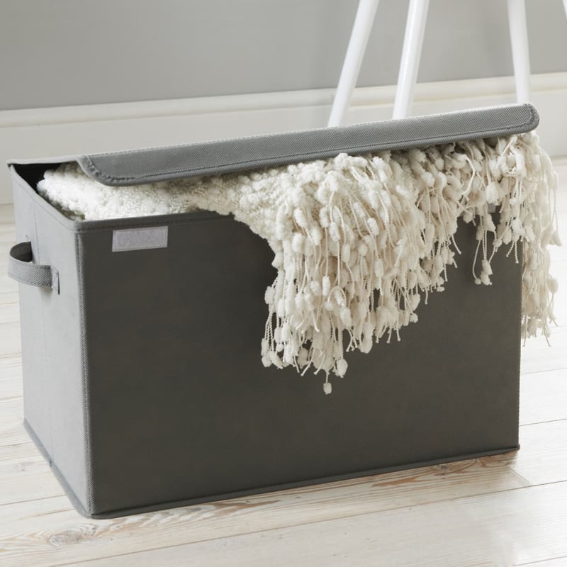 Storage Box With Lid Grey Storage Boxes B&M