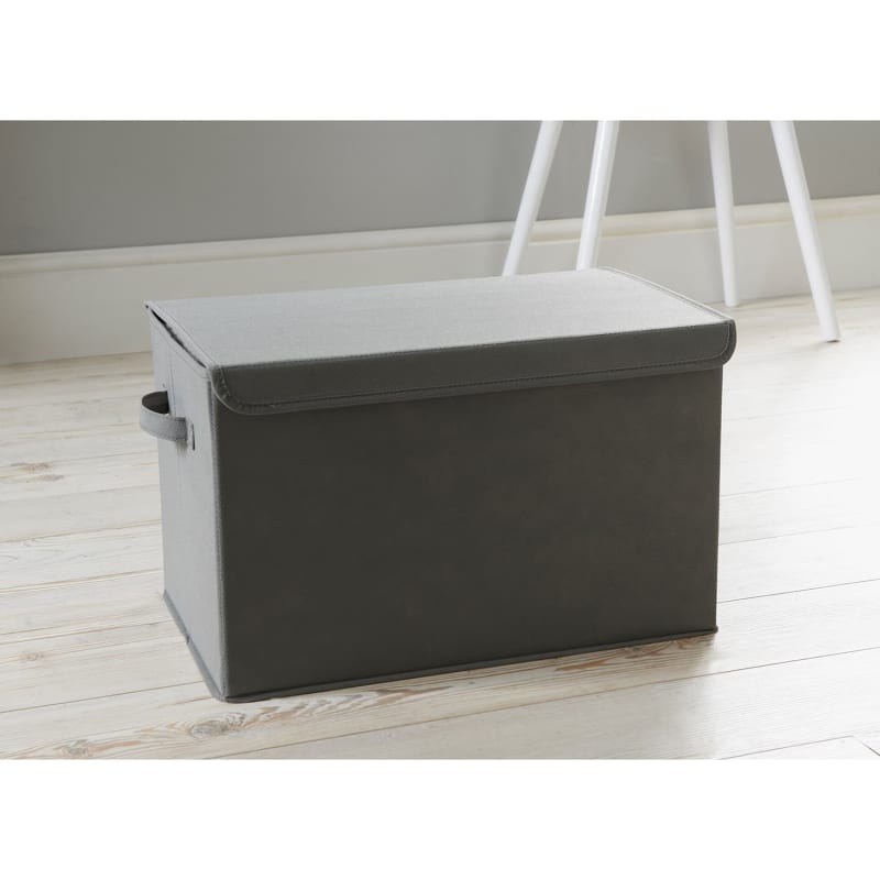 Storage Box With Lid Grey Storage Boxes B&M