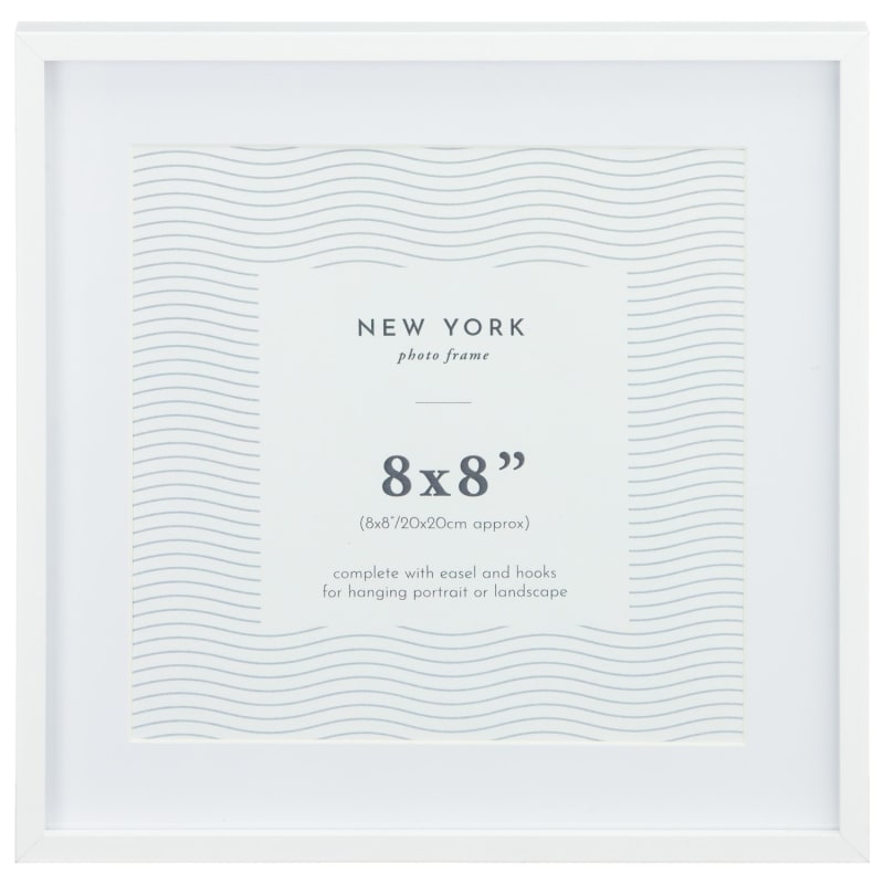New York Photo Frame 8 x 8" White Photo Frames B&M