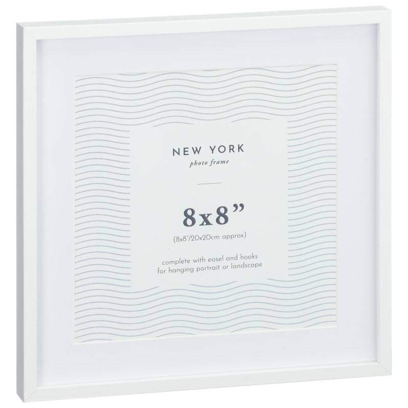 New York Photo Frame 8 x 8" White Photo Frames B&M