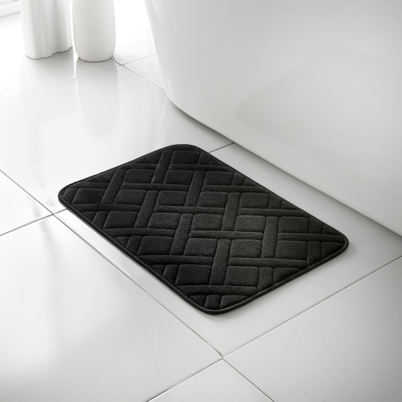 Simply Everyday Memory Foam Bath Mat - Black | B&M