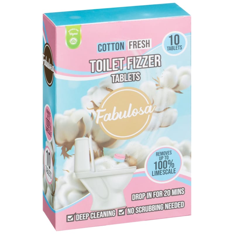 Fabulosa Toilet Fizzer 10pk Cotton Fresh Household Cleaners B&M
